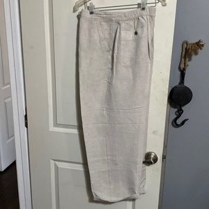 large 36-38 cream linen pants